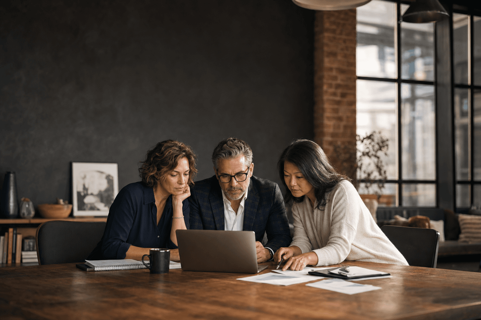 Real-estate business operators collaborating